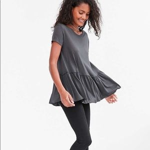 Urban Outfitters Navy Blue Peplum Top